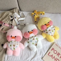 kawaii hot sale lalafanfan cafe duck plush backpack cartoon toys stuffed crossbody bag doll shoulder school bag for girls gift