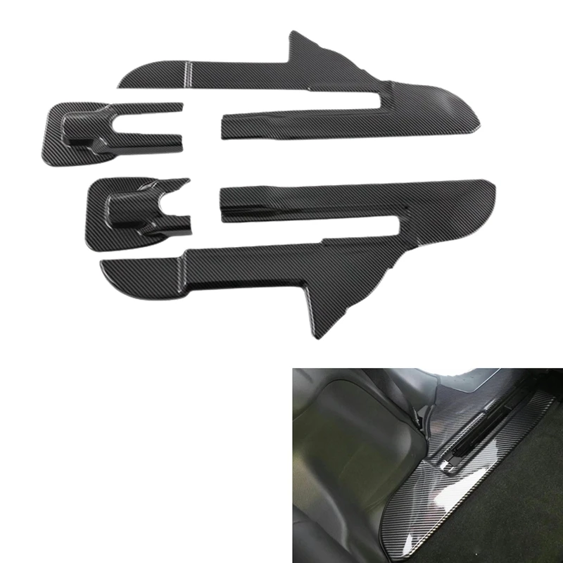 

Car Carbon Fiber Seat Rail Trim Cover Sliding Track Bonnet Sticker for Toyota Highlander 2021 2022