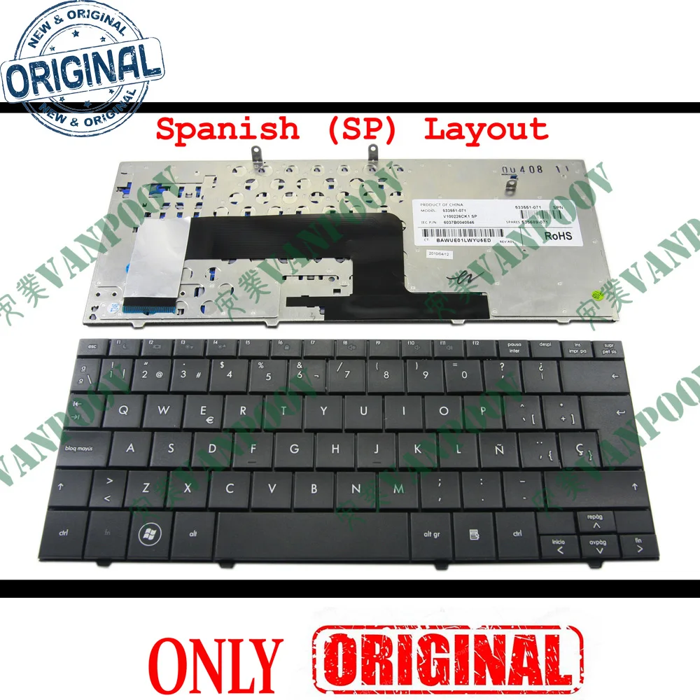 

Новая клавиатура для ноутбука HP Compaq Mini110 Mini 110 110-1000 Mini 102 Presario CQ10-100 черная испанская SP Espanol ES V100226CK1