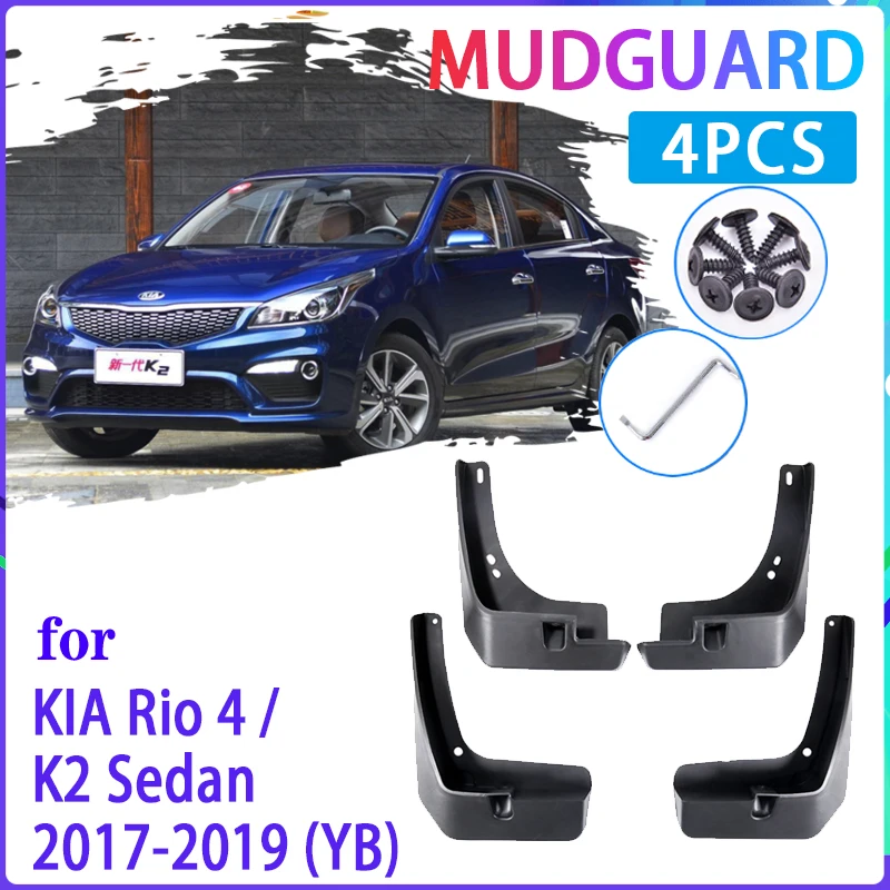 

4 PCS Car Mud Flaps for KIA Rio 4 K2 2017 2018 2019 YB Sedan Saloon Mudguard Splash Guards Fender Mudflaps Auto Accessories