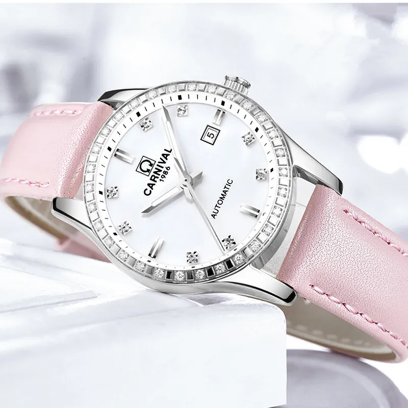 Карнавальные автоматические механические Женские часы женские ведущей марки