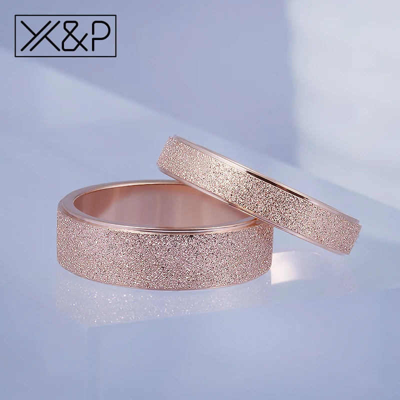 X& P модный Шарм розовое золото матовый палец кольца для мужчин и женщин свадебные высокое качество кольцо из нержавеющей стали 316L ювелирные изделия никогда не выцветает