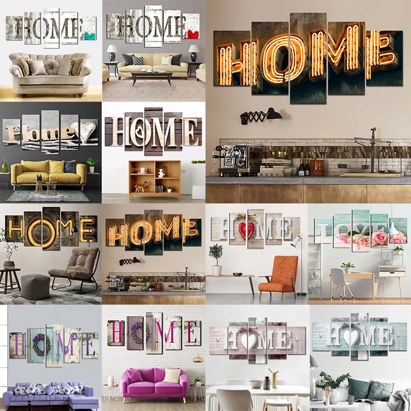 

5 шт., плакат с надписью «HOME»