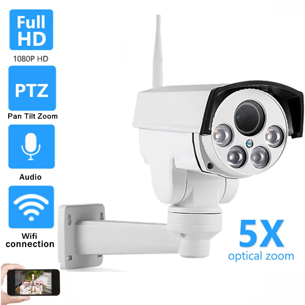 IP камера наружная водонепроницаемая 1080P 2 Мп 5 МП PTZ Wi Fi Onvif кратный зум|Камеры