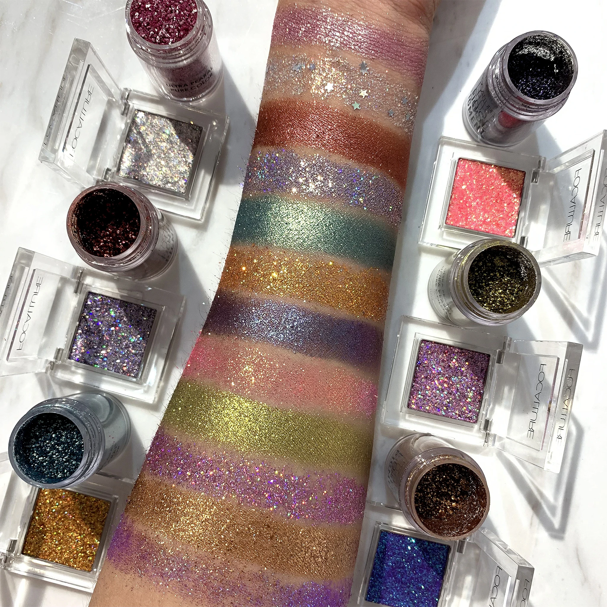 Тени для глаз FOCALLURE Блестящий пигмент Гладкий Водонепроницаемый мерцающий