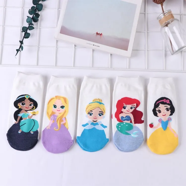 5 пар = 10 шт. Disney серии короткие женские носки с Микки Маусом Минни Маус Летние