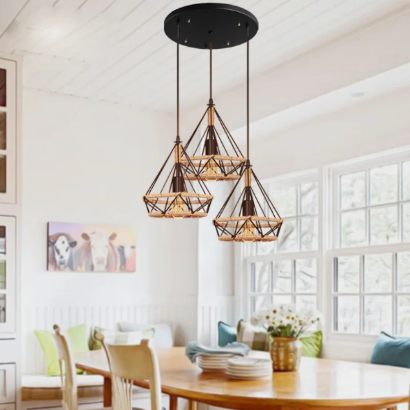 Ретро крутой горячий горшок ресторан кафе пеньковая веревка потолочный