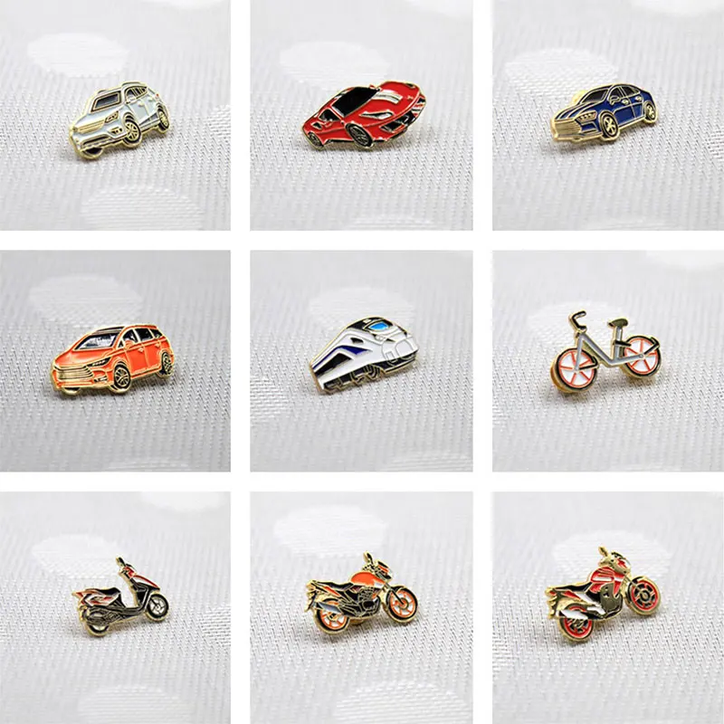 1 шт. личности значки авто нарисованным велосипедом мотоцикл Форма металлический