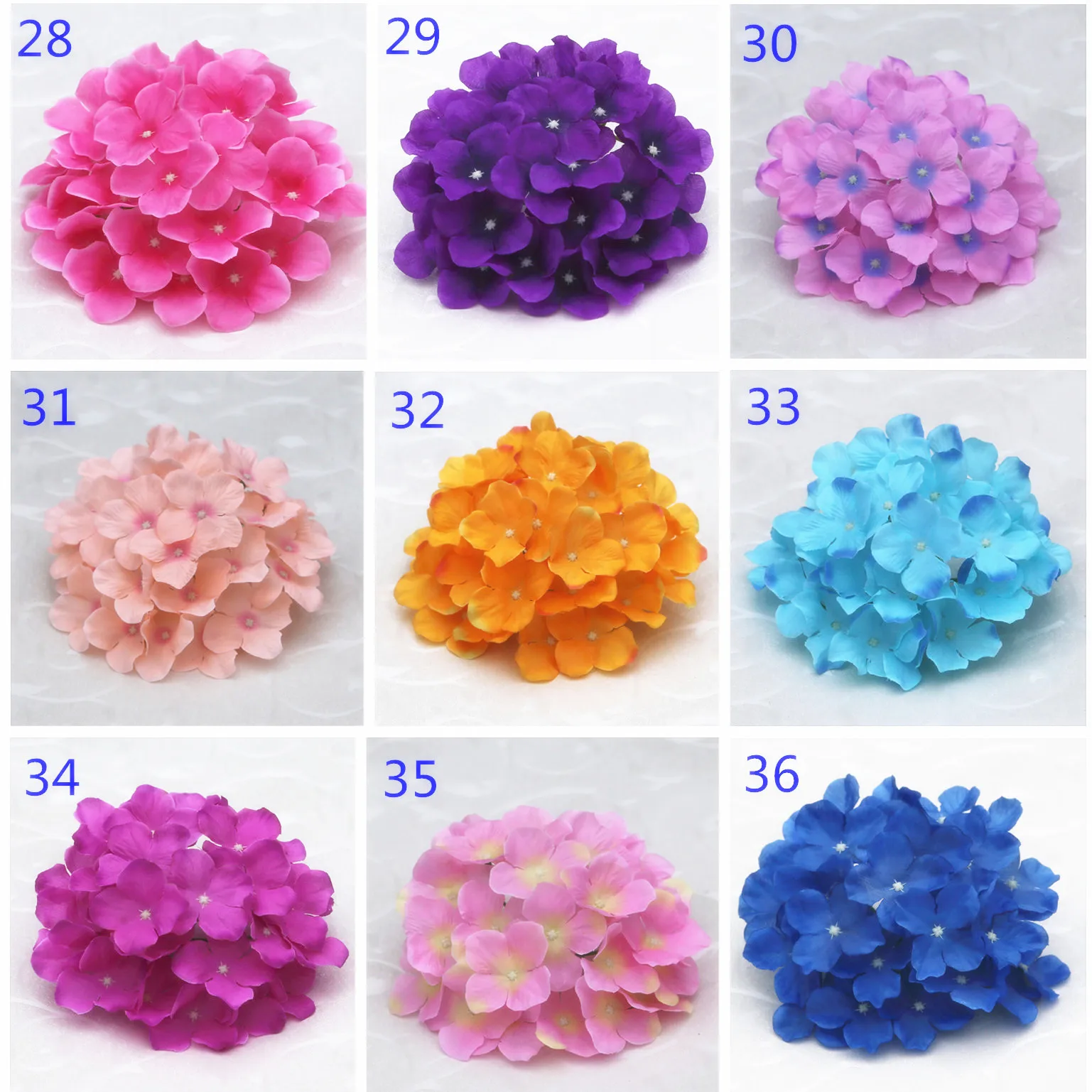 5PCS 19cm Silk Artificial Hydrangea Flower Heads DIY Wedding Garland Bridal Bouquet Birthday Party Christmas Decor Fake Flowers | Дом и сад