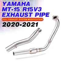 yzf r15 mt15 exhaust muffler silencer middle link pipe stainless steel for yamaha yzf r15 mt 15 2020 2021