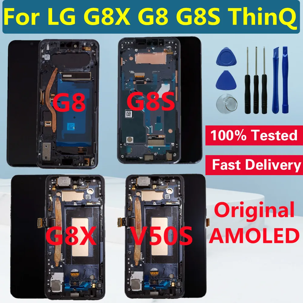 Оригинальный AMOLED ЖК экран для LG G8X G8S G8 V50S ThinQ дисплей сенсорный дигитайзер LMG850 LMG810