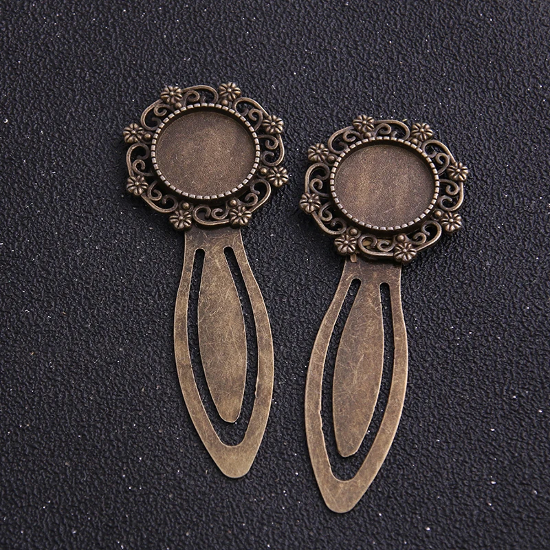 1 шт. Три цвета 18 мм Камея Сталь Полые Цветы закладки Круглый Кабошон Настройки