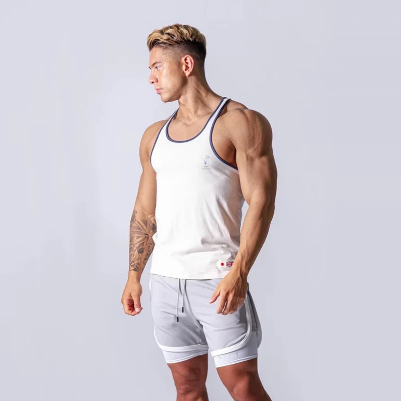 Майка мужская для спортзала топ фитнеса жилет Alphalete эластичная майка из хлопка