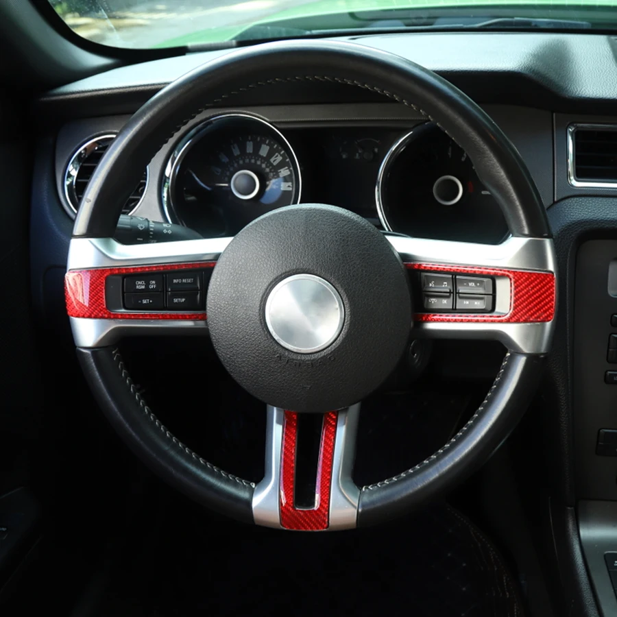 3 шт./компл. наклейка на руль из углеродного волокна для Ford Mustang 2009 2013 Аксессуары