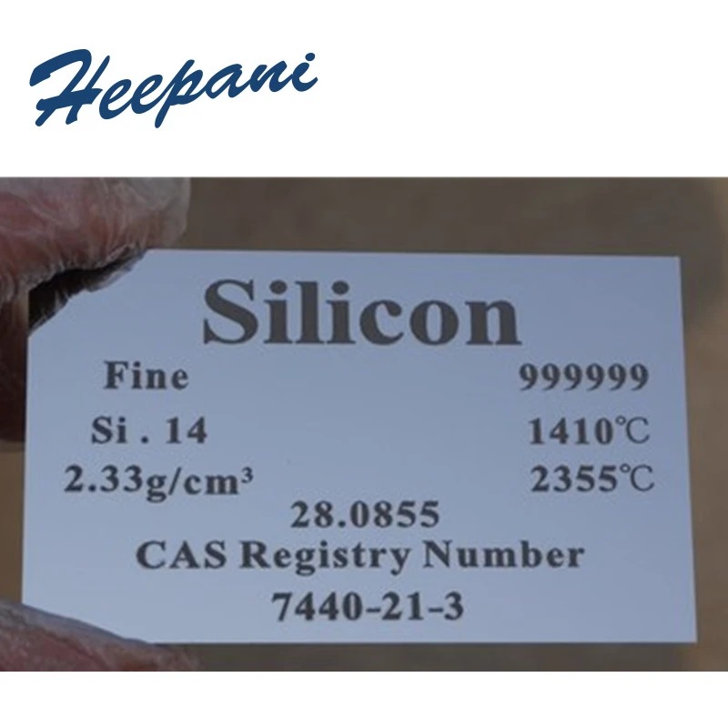 

Free shipping 99.9999% purity silicon element periodic table plate 0.65x60x10mm Si metal sheet 8.96g/pcs silicon metal ingot