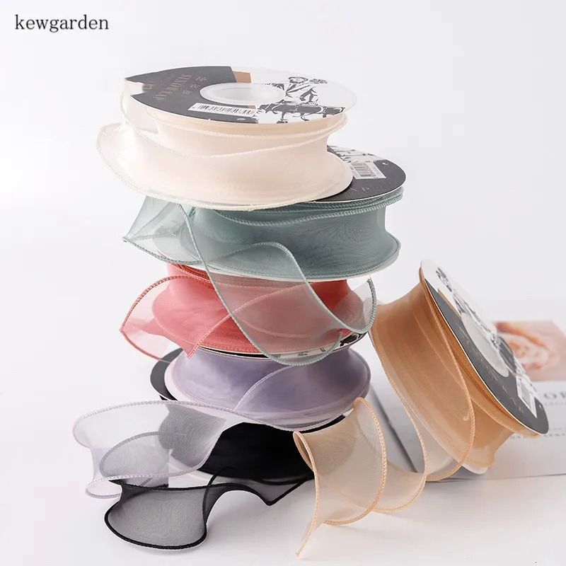 Kewgarden 40 мм 1 5 &quotволнистая лента из органзы вручную изготовленная аксессуары для