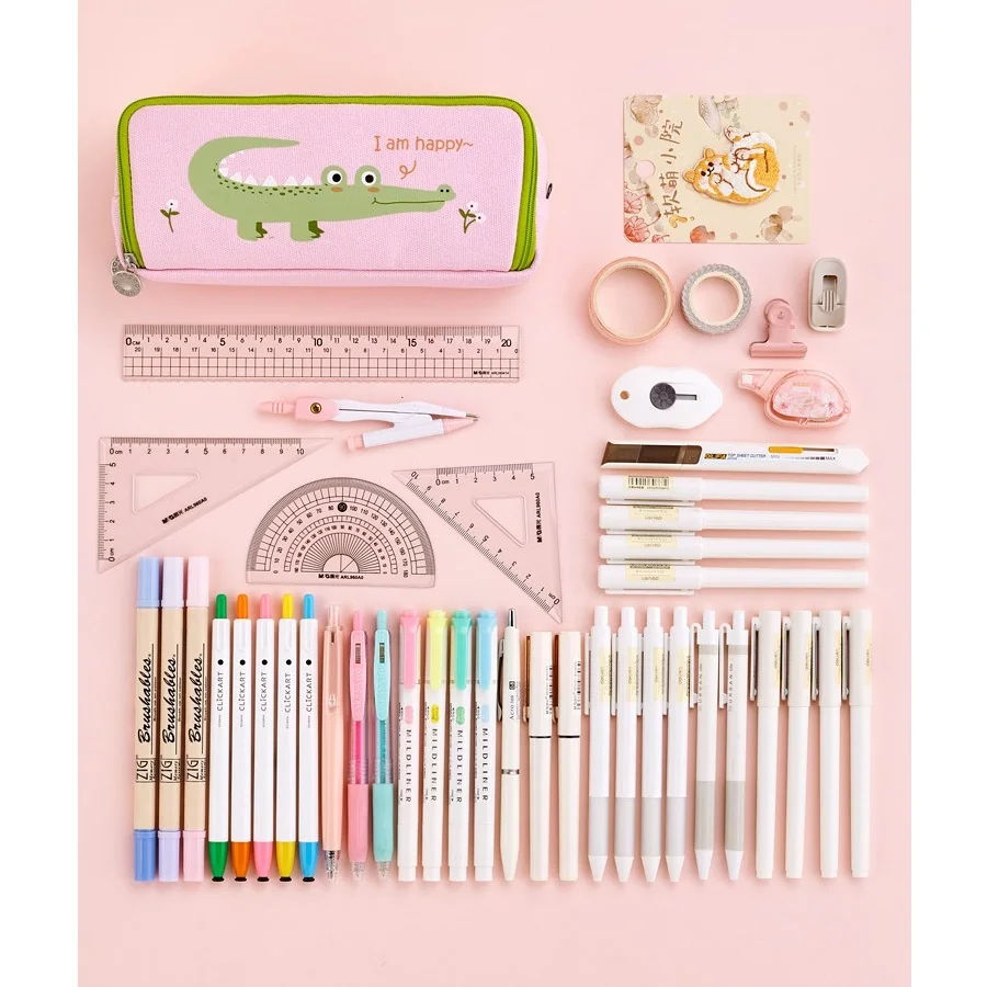 Angoo крокодил динозавр ручка чехол сумка для карандашей 3 слоя Холст мультфильм