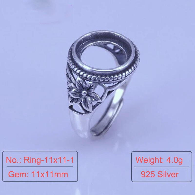 

Vintage 925 Marcasite Silver Ring Base for Jewelry DIY Sterling Silver Ring setting Without Gemstone Man Ring Making Supplier