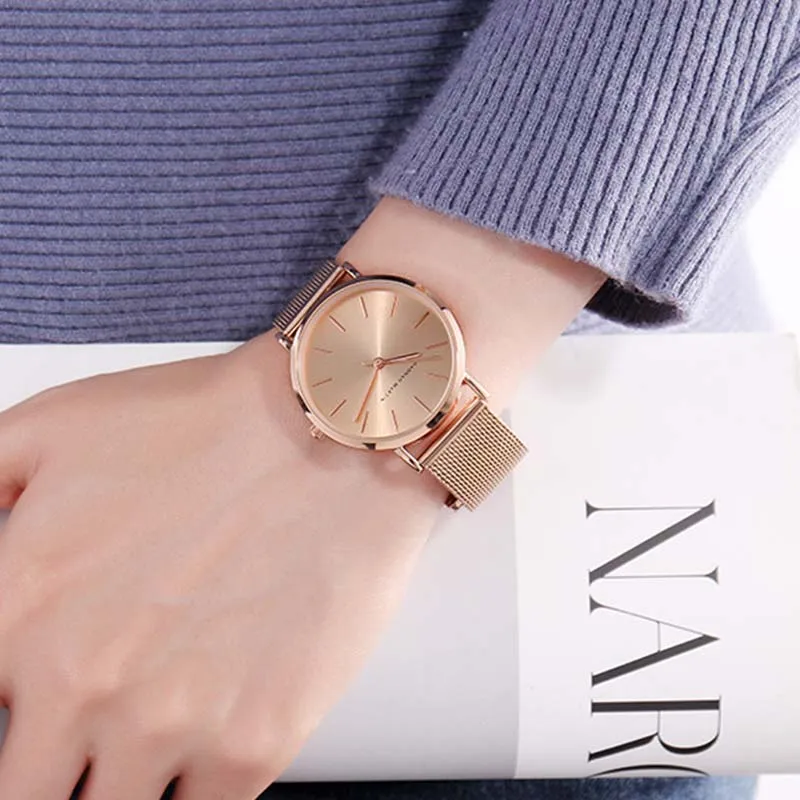 Темпераментная Мода 2019 новые миланские сетчатые женские часы на ремешке