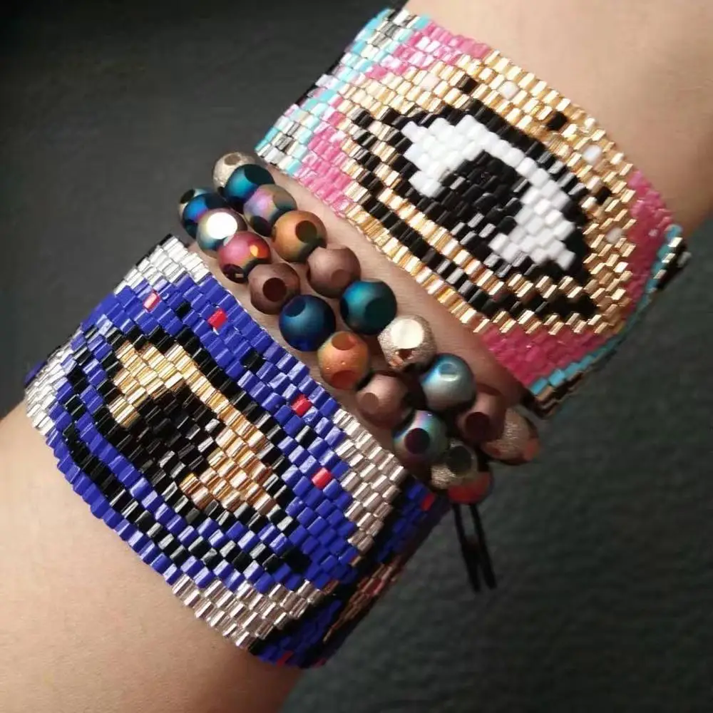 Браслеты shinus для женщин браслет MIYUKI Evil Eye Pulseras Mujer Moda лето 2019 Lucky jeweleway Bohemian Bileklik