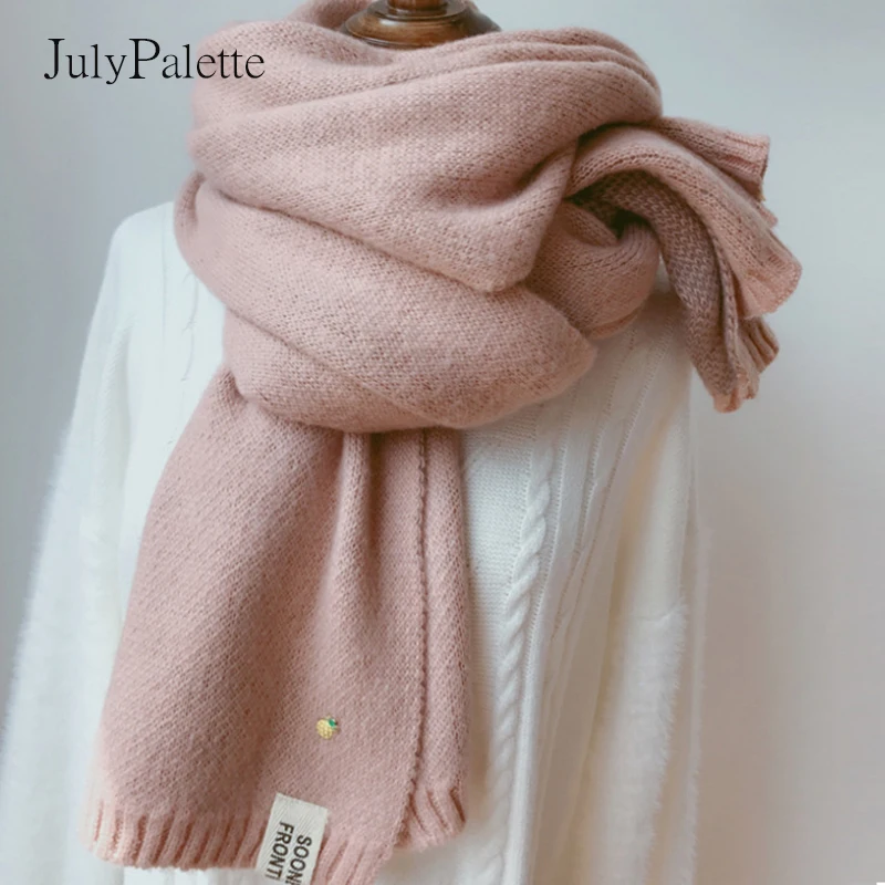 Новинка 2020 шарф женский зимний мягкий шерстяной вязаный шали Женский утепленный