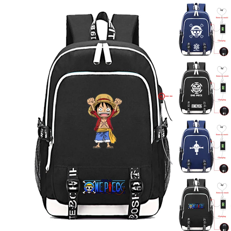 

One Piece Anime Backpack for Teenage Boys Girls USB Charging School Backpacks ONE PIECE School Bags Men Women Travel Bag Mochila