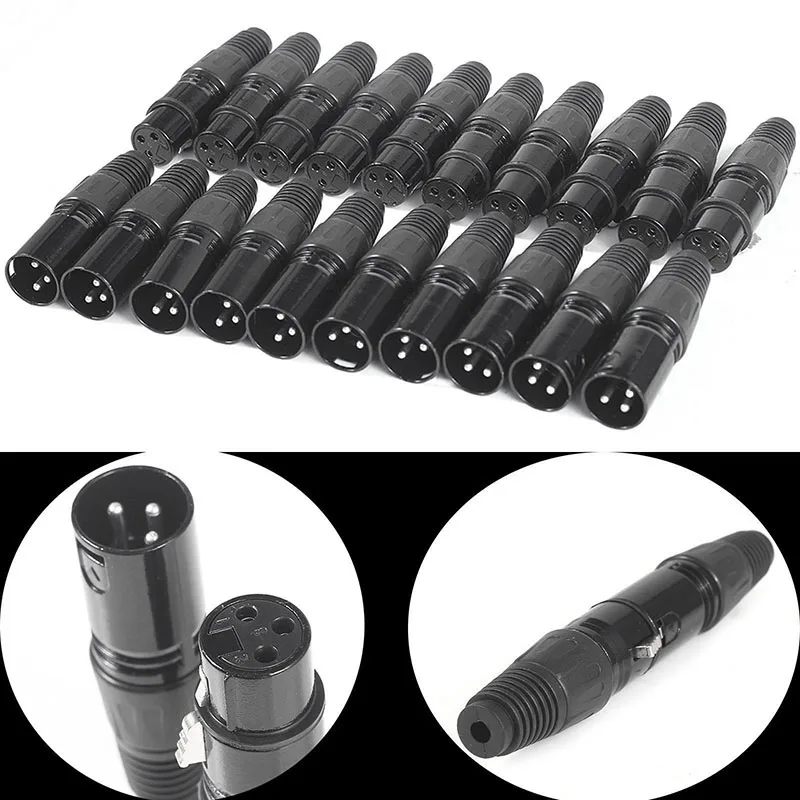 20 шт 3Pin Xlr папа к женскому микрофонному удлинительному кабелю микрофонные кабели