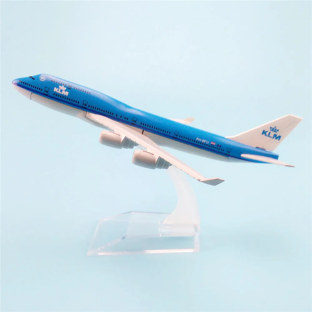 

16 см металлическая модель воздушного самолета KLM B747 Airways Boeing 747 400 Airlines модель самолета w Стенд подарок