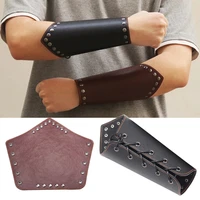 1pc armband leather punk wide archery arm guard viking bracer gauntlet wristband bracelet