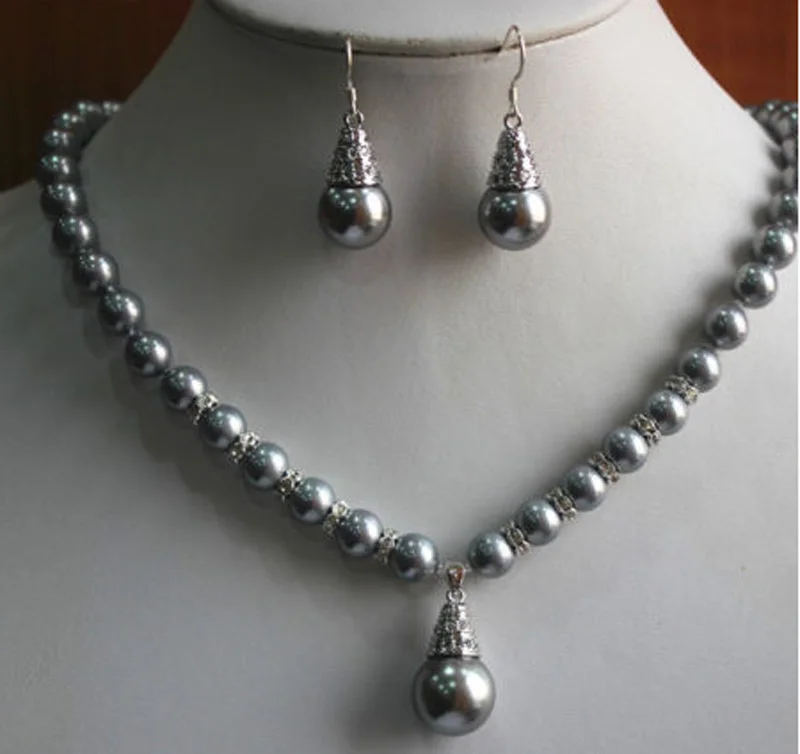 

10-11 мм натуральный южный морской подлинный черный синее жемчужное ожерелье 233