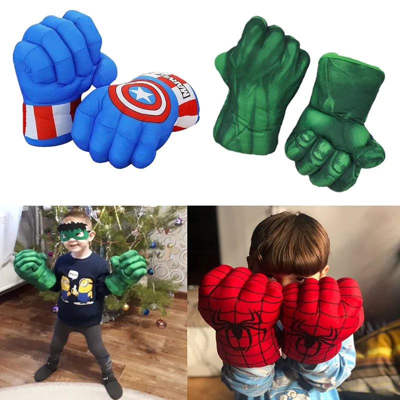kids avengers hulk spiderman jumpsuit gloves cosplay set boy girl halloween superhero fantasy party props gift free global shipping