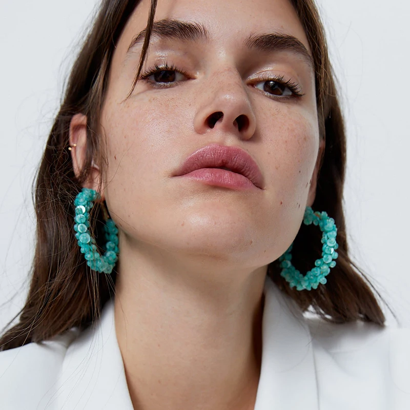 Женские серьги-подвески ZA Винтажные серьги с натуральным жемчугом в форме