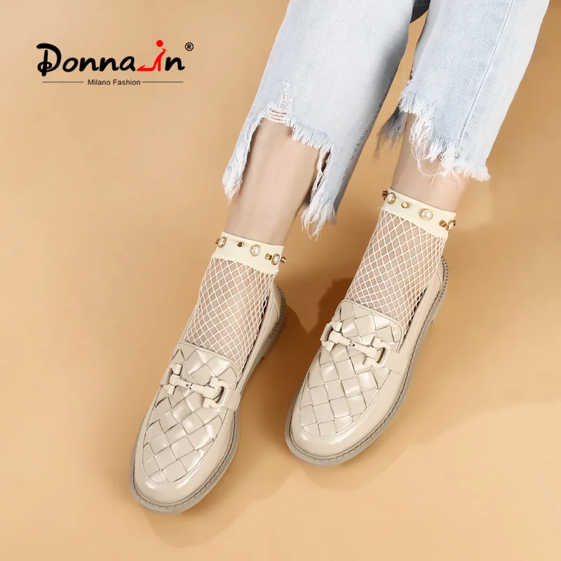 Donna in/лоферы из натуральной кожи Женские повседневные Мокасины Женская обувь на