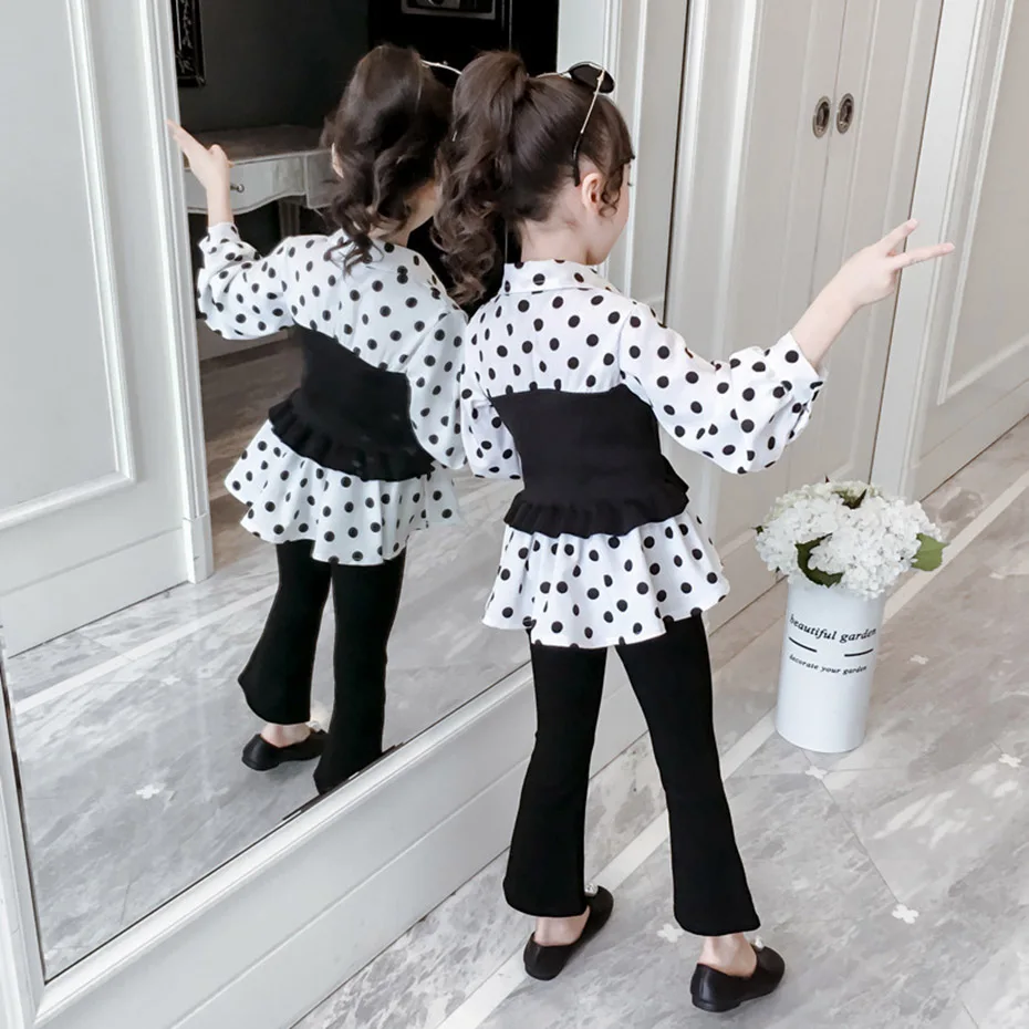 Одежда для девочек рубашка в стиле пэчворк и брюки хлопковые Комплект сезон