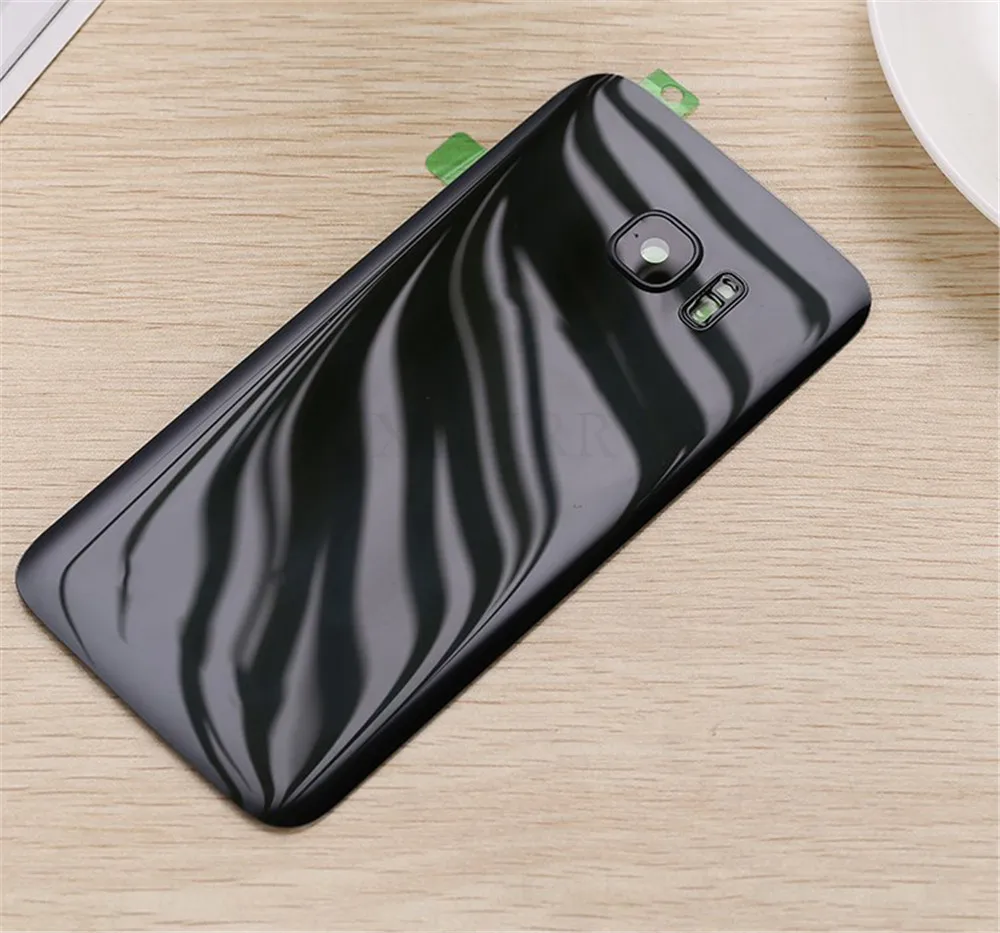 Для SAMSUNG Galaxy S7 G930F/S7 EDGE G935F Задняя стеклянная крышка батарейного отсека задняя дверь Корпус чехол Задняя стеклянная крышка с логотипом