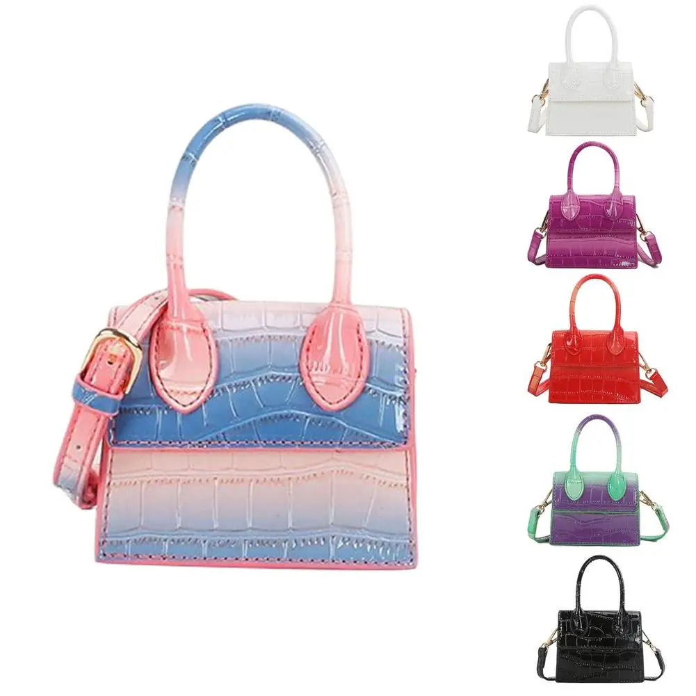 

Маленькие сумки через плечо из искусственной кожи для женщин, летние однотонные дамские сумочки на ремне с узором под крокодиловую кожу, пр...