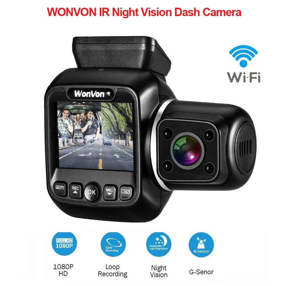 Wonvon M2 двойной объектив Dash Camera1080P 30FPS WiFi Автомобильный видеорегистратор NT96660 2 камеры для Uber Lyft грузовик такси