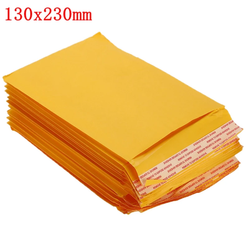 130x230mm 50 шт./лот, крафт-бумага, Пузырьковые конверты, сумки для почтовых отправлений, мягкий конверт, пузырьковый почтовый пакет, Прямая поставка - Цвет: 130x230mm
