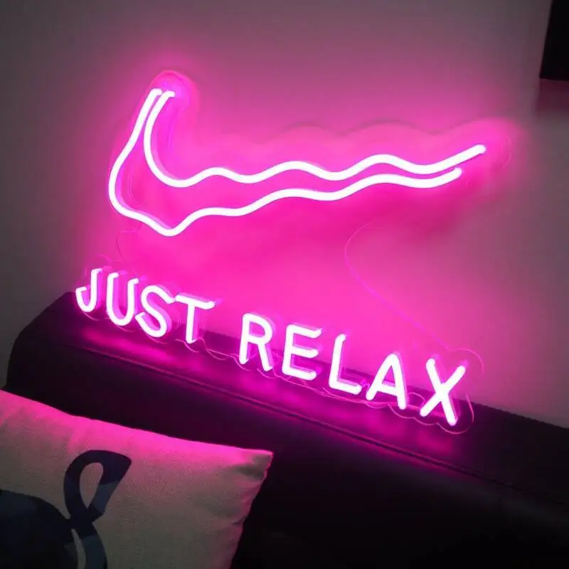 

Aesthetic Cute Just Relax Neon Sign Custom Decoracion Acrylic For Shop Party Gift Home Kawaii Anime Wall Room Decor
