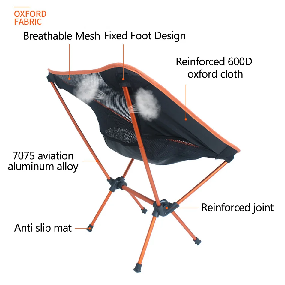 Satılık Ultralight Katlanır Sandalyeler Superhard Yüksek Yük Açık Kamp Sandalyesi Taşınabilir Plaj Seyahat Yürüyüş Piknik Koltuk Balıkçılık Araçları Sandalye