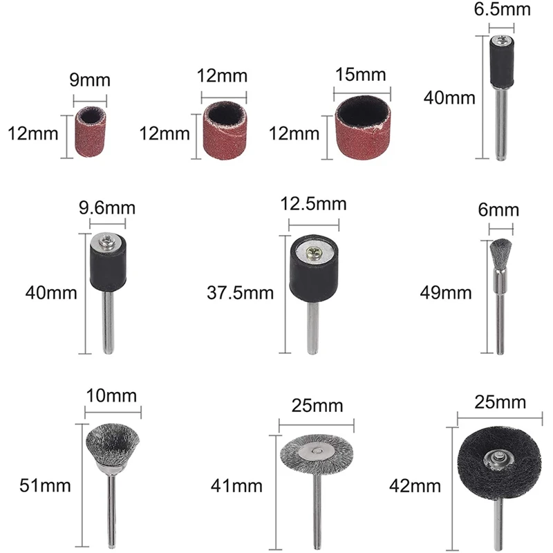 

382Pcs Wheel Brush Setfor DIY Production Polishing Sanding Cleaning,Polishing Wheels,Sanding Belt Sleeves,Drum Mandrels