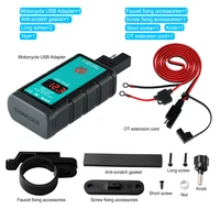 motorcycle usbtype c charger qc3 0 fast charger with voltmeter power switch integrated sae socket 1 4 m ot terminal cable