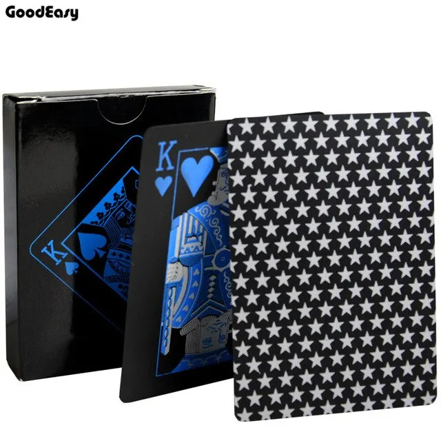 Black blue-silver 10 deck качество черный-Серебряный Водонепроницаемый Пластиковый магический Набор Игральных Карт прочный покер настольная игра Техасская Магическая коробка-упакованная - Цвет: Black blue-silver