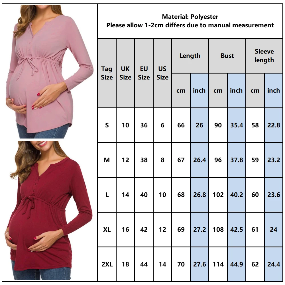 Женские топы для беременных с длинным рукавом v образным вырезом баской