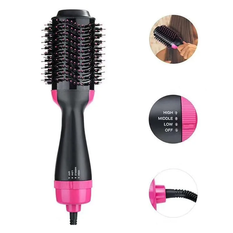 

1000W Hair Dryer Hot Air Brush Styler and Volumizer Hair Straightener Curler Comb Roller Electric Ion Blow Dryer Brush