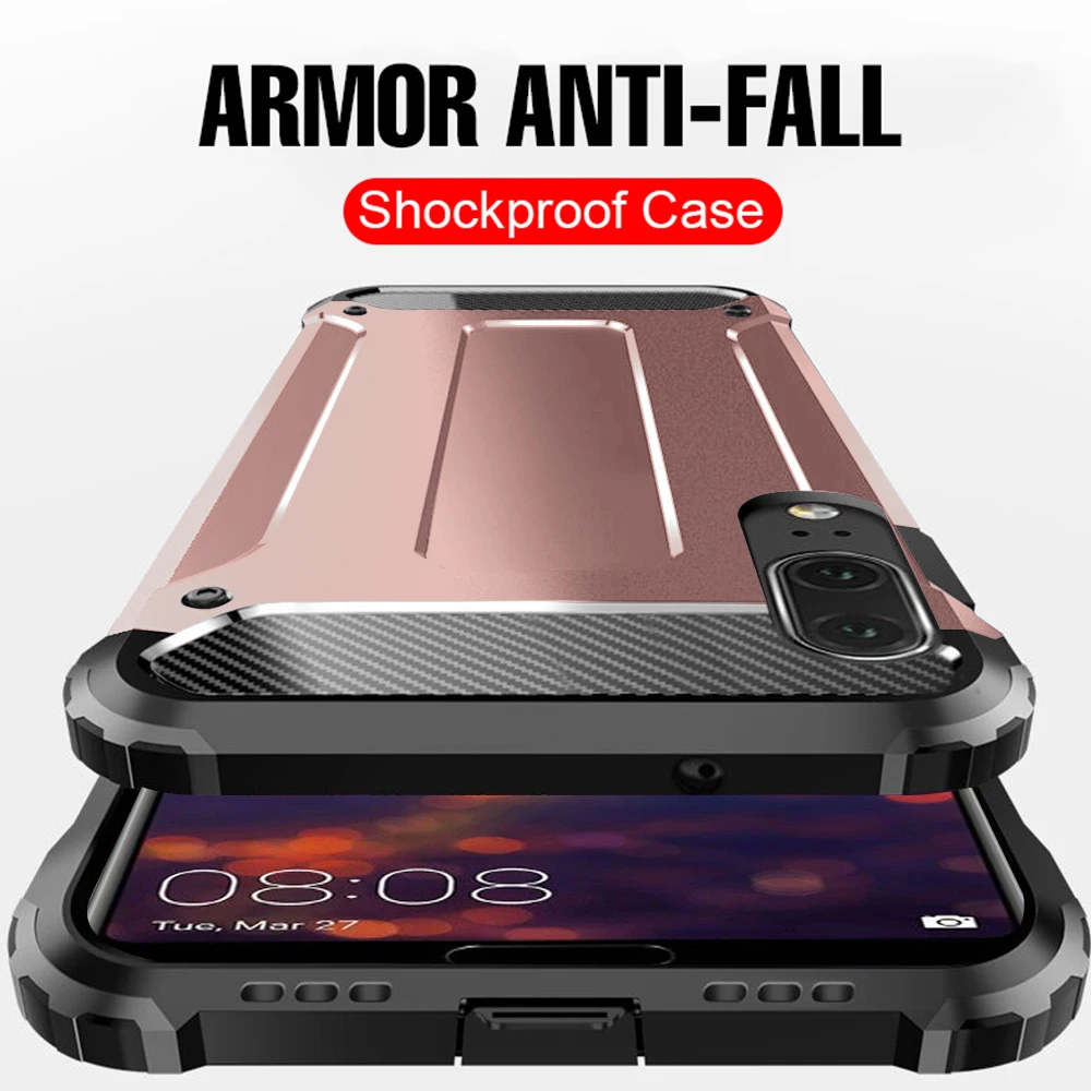 LAPOPNUT Hybrid Armor Hard Phone Case for HUAWEI P30 Lite Nova 4e P20 Pro Durable Silicone PC Shockproof Slim Bumper Back Cover | Мобильные