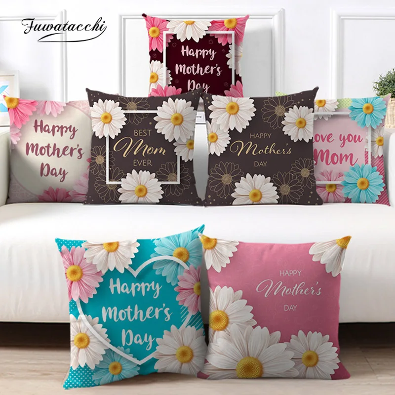 

Fuwatacchi Cushion Cover Plant Flowers Pillow Case Home Deaoration For Chair Sofa Throw Set Bedroom Decor Pillow Cover 45X45cm
