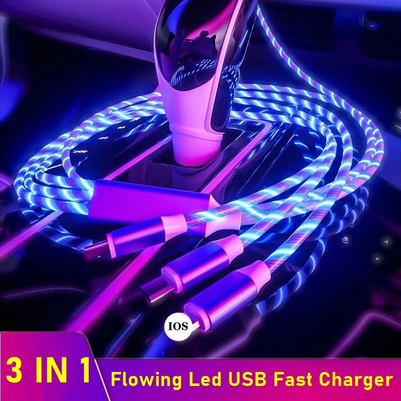 Быстрое зарядное устройство Tongdaytech 3 в 1 с USB кабелем и светодиодной