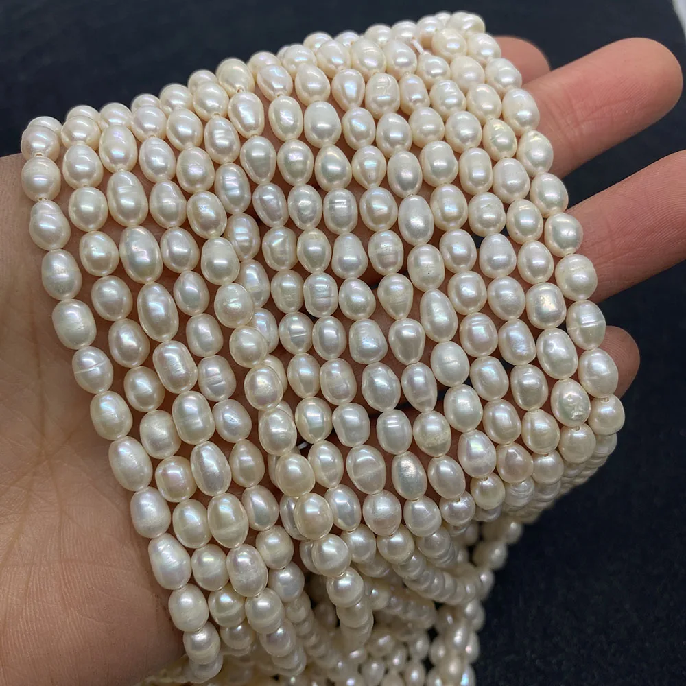 

Exquisite Natural Freshwater Pearl Beads Making DIY Ladies Charm Bracelet Jewelry Accessories Supplies Wholesale 4.5-5mm