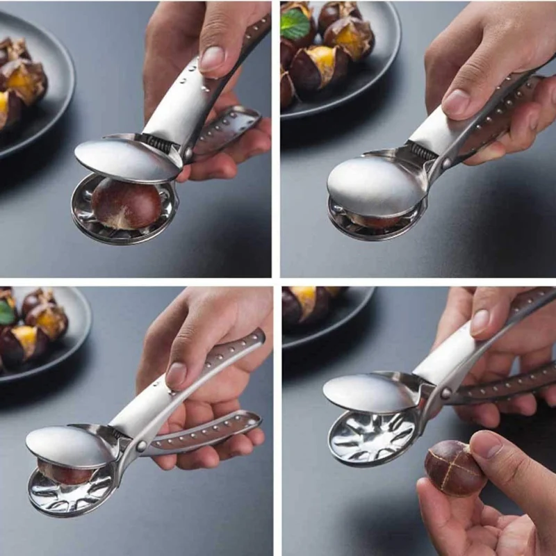 

Norbi Nut Cracker Opener Sheller Walnut Pliers with Nonslip Handle Stainless Steel Nutcracker Cutter Chestnut Clip Kitchen Tool